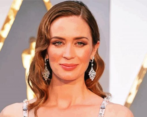 The Beautiful Actress Emily Blunt paint by number