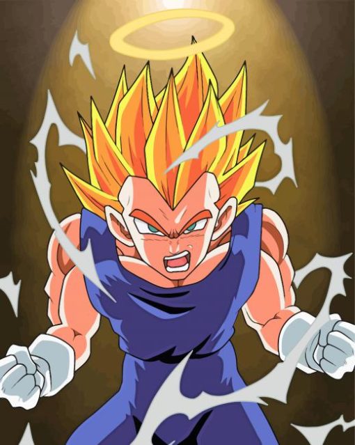 Vegeta Powering Up paint by number