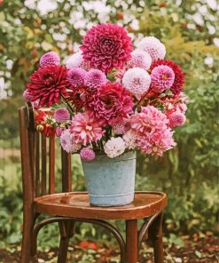 Vintage Flowers On The Chair paint by number