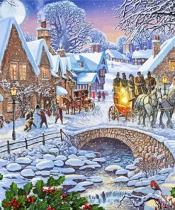 Winter Village paint by number