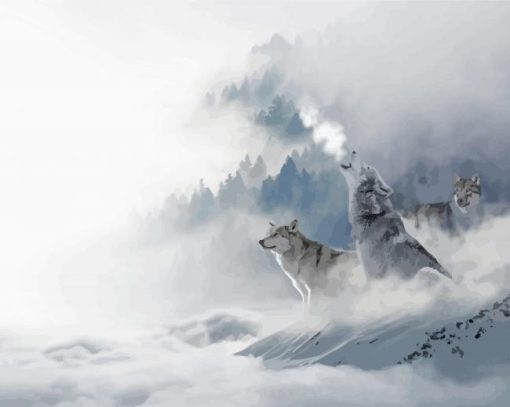 Wolf Foggy paint by number