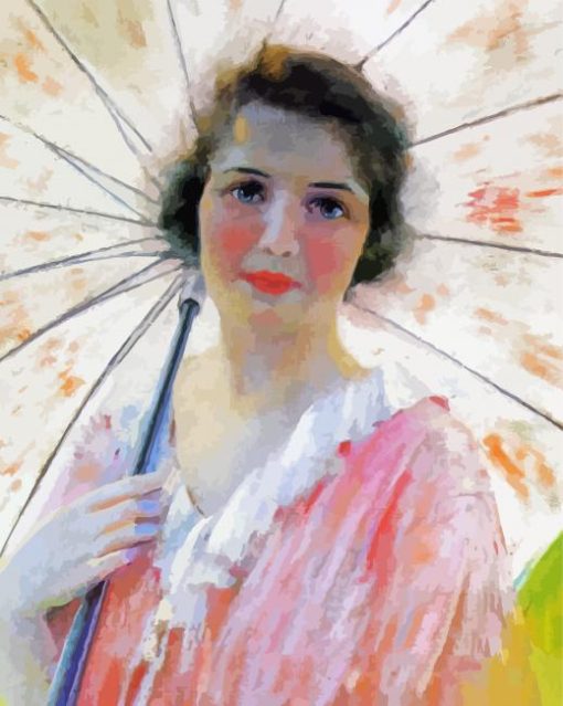 Woman With Parasol paint by number