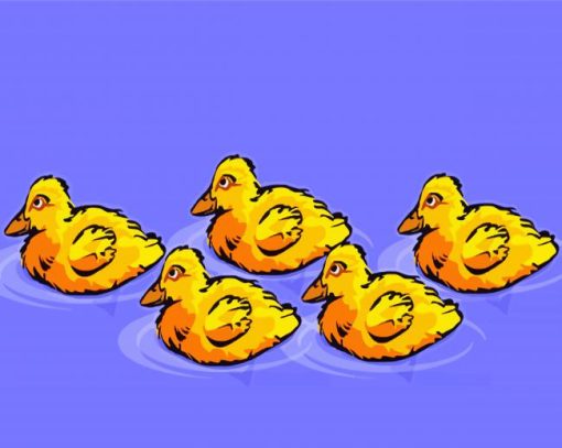 5 Little Ducklings paint by number