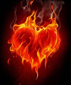 Aesthetic Fire Heart paint by number