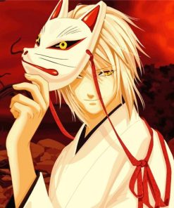 Anime Boy With Kitsune Mask paint by number