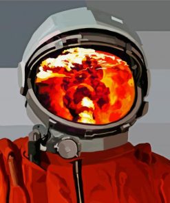 Astronaut On Fire paint by number