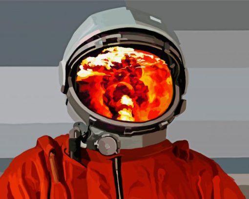 Astronaut On Fire paint by number