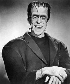 Black And White Herman Munster paint by number