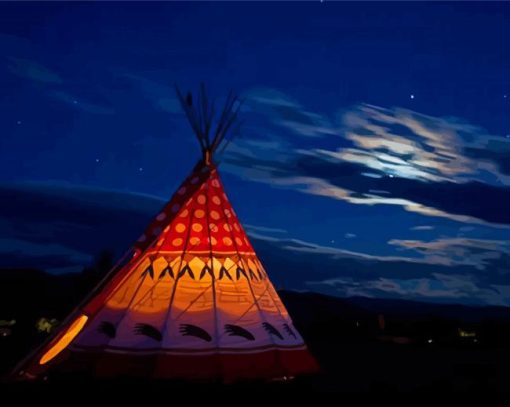 Camp Tipi Tent Paint By Numbers