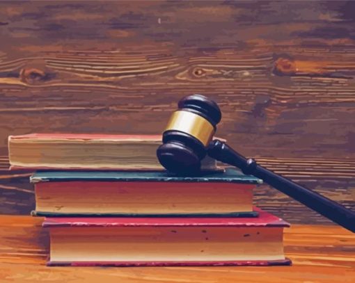 Gavel On Books paint by number