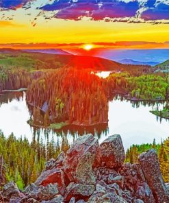 Grand Mesa Colorado Sunset paint by number