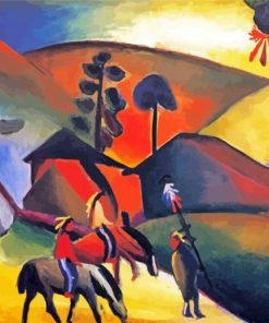 Indians On Horseback August Macke paint by number