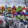 Marvel Superheroes On Skyscraper Paint By Numbers