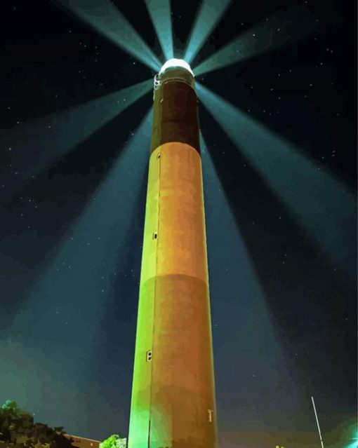 Oak Island Lighthouse paint by number