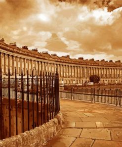 Royal Crescent Bath England paint by number