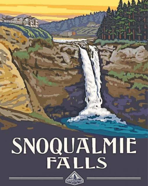 Snoqualmie Falls Poster Art paint by number