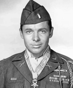 Soldier Audie Murphy paint by number