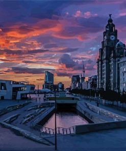 Sunset At Liverpool Paint By Numbers