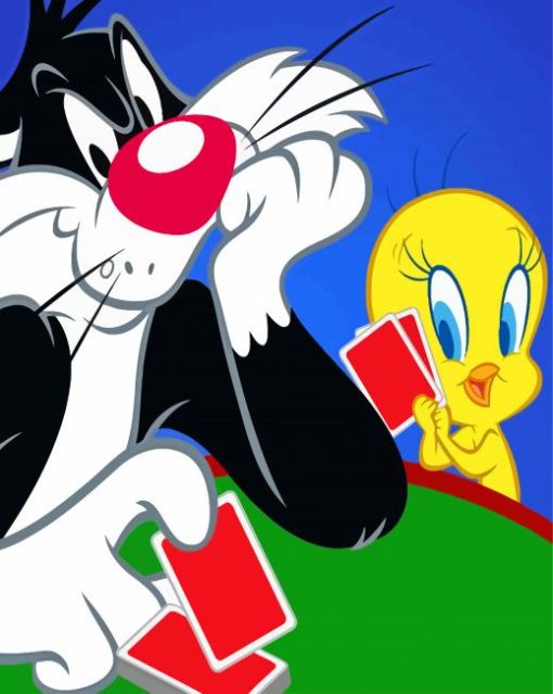 Sylvester And Tweety Looney Tunes Cartoon paint by number