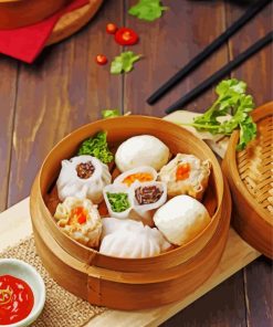 Tasty Dim Sum Food paint by number