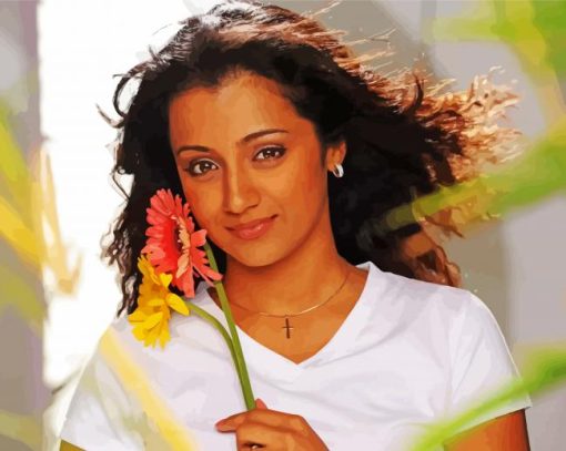 Trisha Krishnan Indian Actress paint by number