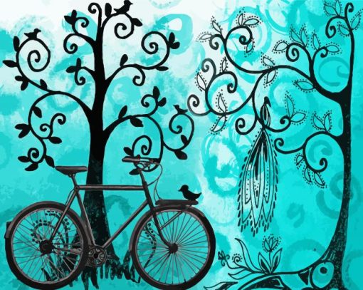 Whimsical Bicycle paint by number