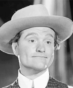 Black And White Red Skelton Paint By Numbers