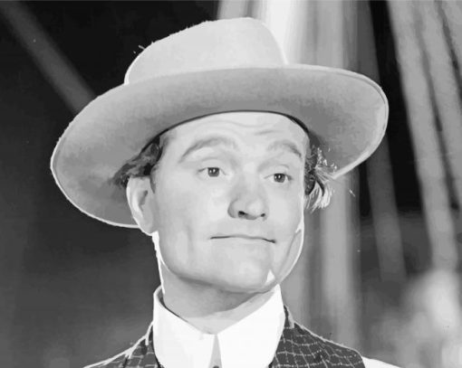 Black And White Red Skelton Paint By Numbers