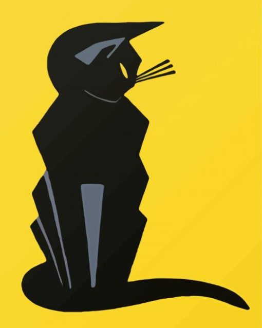 Black Deco Cat paint by number
