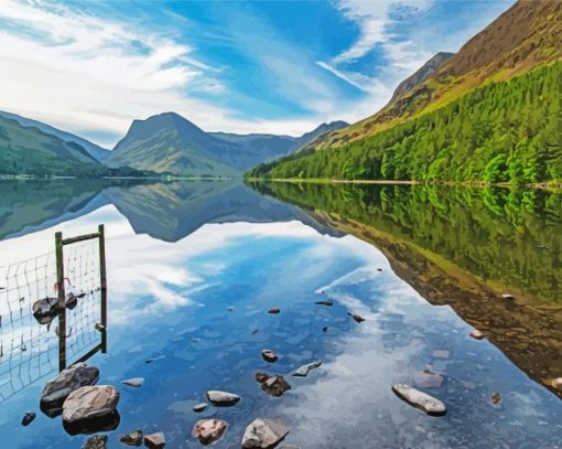 Buttermere Lake England paint by number