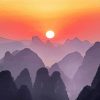 China Karst Mountains Silhouette paint by number