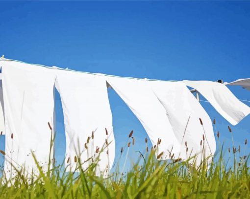 Clothesline Lin Drying Paint By Numbers