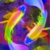 Colorful Metallic Koi Fish paint by number