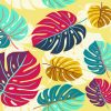 Colorful Monstera Leaves paint by number