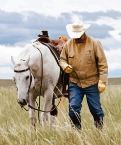 Cowboy And Ranch Horse paint by number