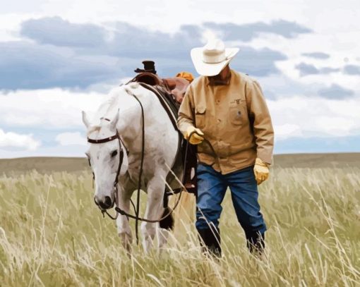 Cowboy And Ranch Horse paint by number