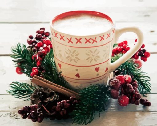 Cute Christmas Coffee paint by number
