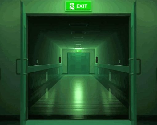 Dark Hospital Corridor Paint By Numbers