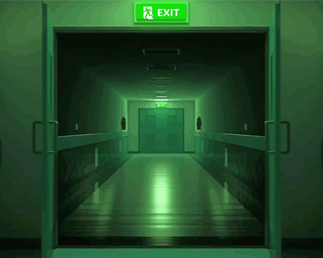 Dark Hospital Corridor Paint By Numbers