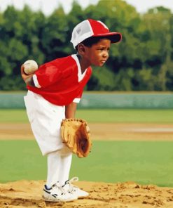 Kid Playing Baseball paint by number