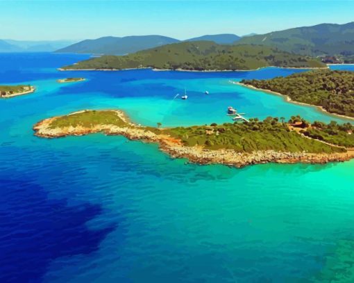 Mugla Beach Turkey paint by number