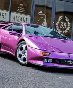 Purple Lamborghini Diablo Car Paint By Numbers