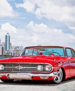 Red Chevy Impala Classic Paint By Numbers