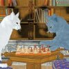 Rey And White Cats Playing Chess paint by number