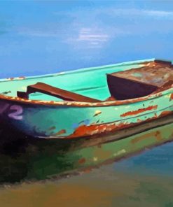 Vintage Green Boat paint by number