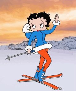 Betty Boop Skiing Paint By Numbers